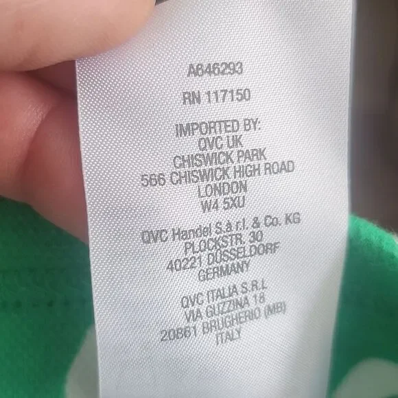 Belle By Kim Gravel Green & White Tropical Flare Capri Pants, XLP - Picture 11 of 11